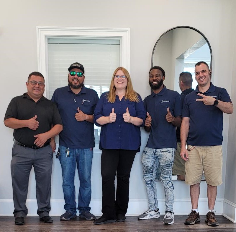 A gathering of IRT employees at lunch