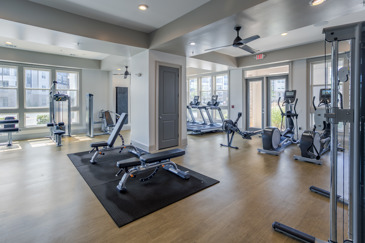 Community fitness center with cardio and strength equipment