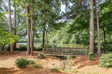 Walking trail overlooking a lake