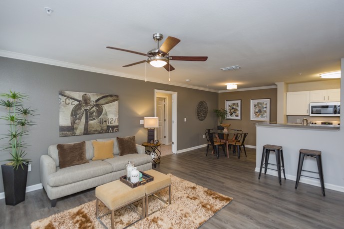 View the cozy living room of Stoneridge Farms, where comfort meets contemporary design. This inviting space features plush furnishings, warm accents, and ample natural light.
