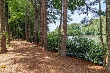 Walking trail overlooking a lake