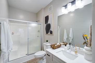 Start your day refreshed in a spa-inspired space