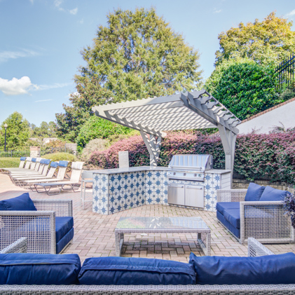 Cozy poolside grill area