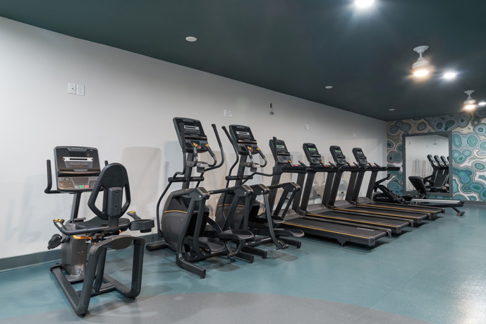 Newly renovated fitness center with cardio equipment