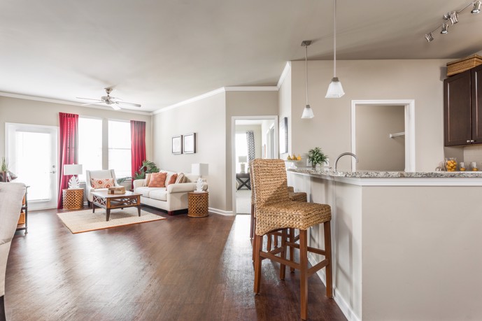 An open floor plan layout at Talison Row, providing residents with a spacious and interconnected living area
