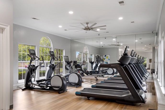 The fitness center provides residents with a convenient and well-equipped space for maintaining an active lifestyle