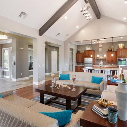 The clubhouse at Retreat at Hamburg Place interior view.
