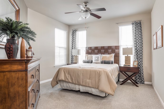 One of the many options residents have in a cozy and well-appointed bedroom at Talison Row.