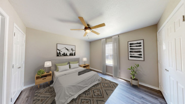 Three bedroom floorplans offer a cozy bedroom with two walk in closets