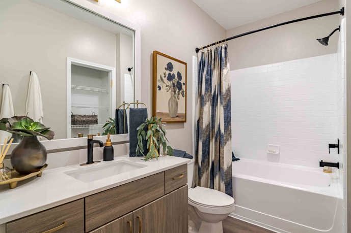 Newly Renovated Bathrooms With Quartz Countertops